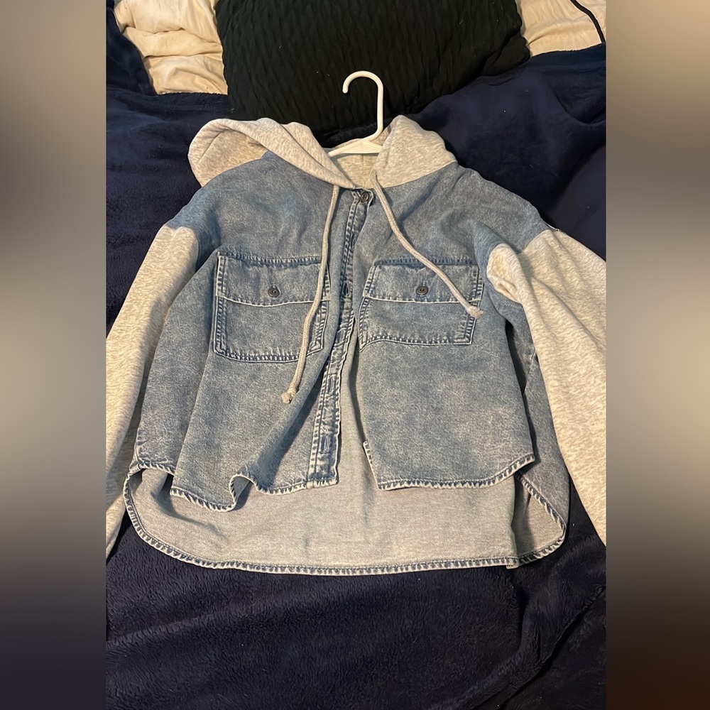 American Eagle Jean/hoodie button up for sale